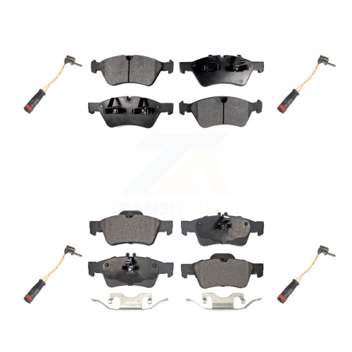 Front Rear Semi-Metallic Disc Brake Pads And Wear Sensors Kit For Mercedes-Benz E350 AWD KPW-100364