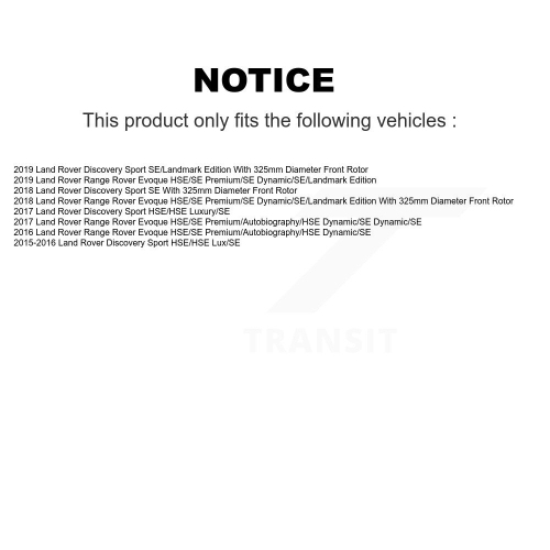 Front Ceramic Disc Brake Pads Wear Sensor Kit For Land Rover Discovery Sport Range Evoque KTW-101067