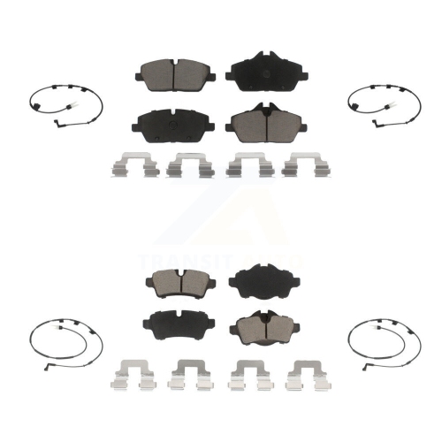 Front Rear Ceramic Disc Brake Pads And Wear Sensors Kit For Mini Cooper KCW-100246