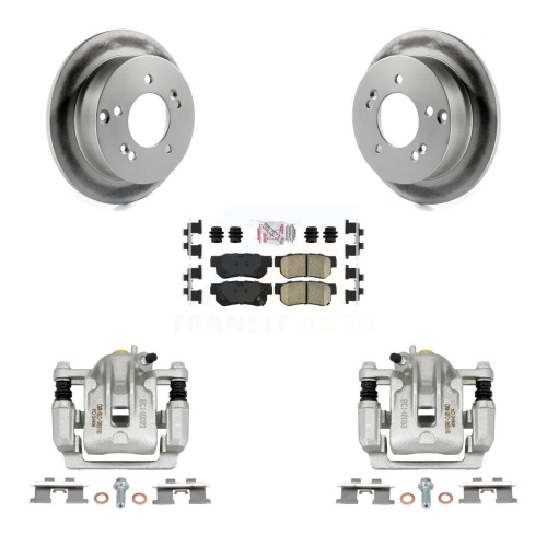 TRANSIT AUTO  Rear Disc Brake Caliper Coat Rotor & Ceramic Pad Kit for Hyundai Tucson Kia Sportage Fwd Kcg-100870N