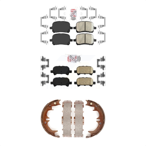 TRANSIT AUTO  Front Rear Ceramic Disc Brake Pads And Parking Shoes Kit for Toyota Camry Knn-101103