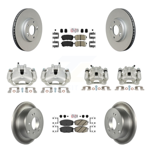 Front Rear Disc Brake Caliper Coat Rotors And Ceramic Pad Kit For Kia Forte5 2.0L KCG-102750N