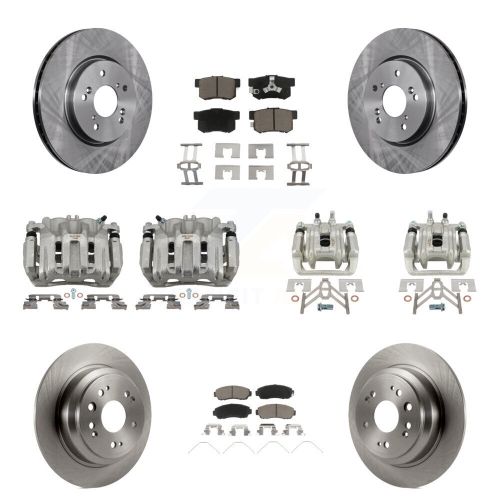 CMX  Front Rear Brake Caliper Rotors Ceramic Pad Kit (10PC) for 11 Honda Accord Crosstour Awd Kc8-101064C