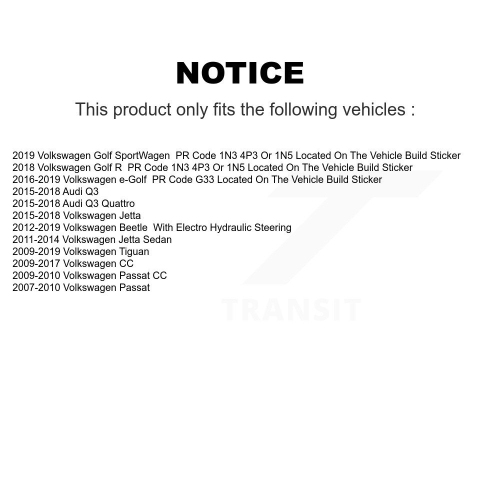 Front Outer Tie Rod End Kit For Volkswagen Jetta Golf Tiguan Passat SportWagen Audi Taos KTR-103837