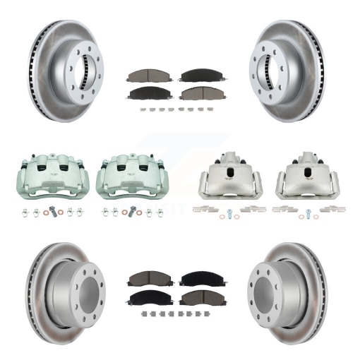 TRANSIT AUTO  Front Rear Disc Brake Caliper Coated Rotors And Ceramic Pads Kit (10PC) for Ram 1500 Kcg-100904C