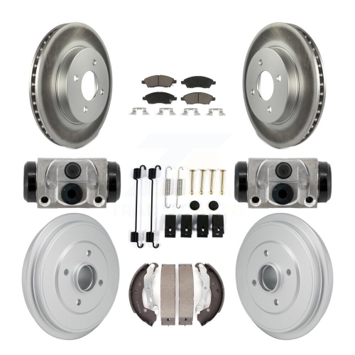 Front Rear Coated Disc Brake Rotor Ceramic Pad Drum Kit For Nissan Versa Note Micra KGC-102893