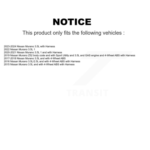 SEN-2ABS3226 de capteur de vitesse de roue ABS avant pour Nissan Murano