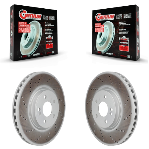 GENIUS  Front Coated Brake Rotor Pair for Mercedes-Benz Glb250 Gla250 A220 Cla250 A250 Eqb 350 300 Kg-101964