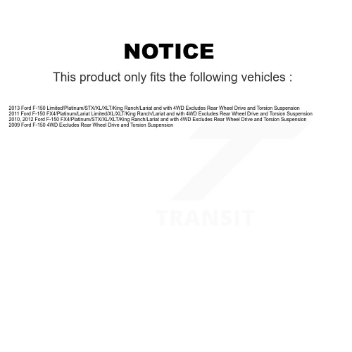 Amortisseur avant complet et trousse de liaison TQ pour Ford F-150 KSS-104312