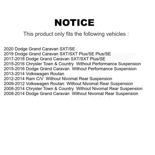 Ensemble de jambe de force et de support à suspension avant pour Grand Caravan Chrysler Town Country KSH-100245 de Dodge