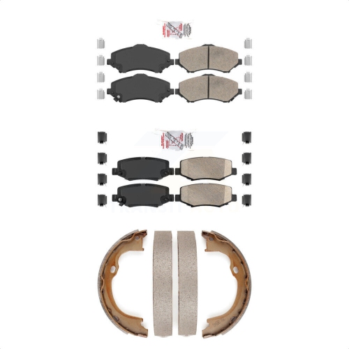 TRANSIT AUTO  Front Rear Ceramic Disc Brake Pads And Parking Shoes Kit for Jeep Wrangler Jk Knn-101019
