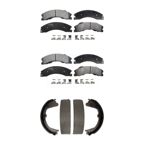 TRANSIT AUTO  Front Rear Semi-Metallic Brake Pads Parking Shoes Kit for Chevrolet Gmc Silverado 2500 HD Kfn-100679