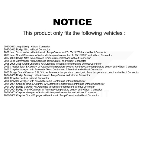 HVAC Blower Motor Resistor SEN-2BMR0274 For Dodge Jeep Grand Cherokee Nitro Caravan Liberty Durango