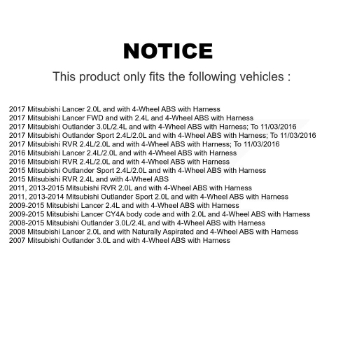 SEN-2ABS0709 du capteur de vitesse de roue avant gauche ABS pour Mitsubishi Lancer Outlander RVR Sport ASX