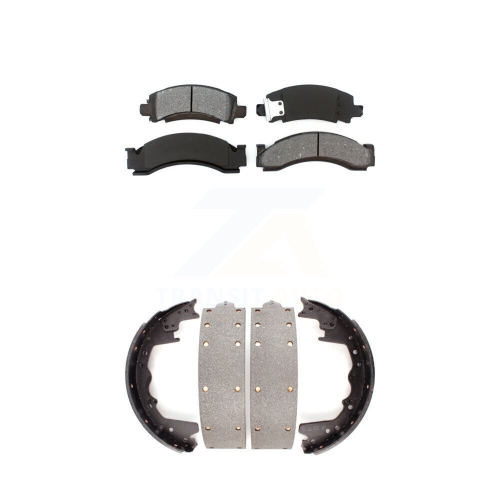 TRANSIT AUTO  Front Rear Semi-Metallic Brake Pads And Drum Shoes Kit for Dodge W350 W300 D400 D450 Ksn-100039