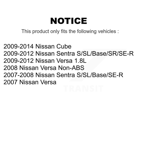 Front Rear Semi-Metallic Brake Pads And Drum Shoes Kit For Nissan Versa Sentra Cube KFN-100138