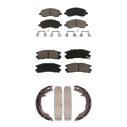 Front Rear Ceramic Brake Pads And Parking Shoes Kit For Mitsubishi Eclipse Galant KCN-100173