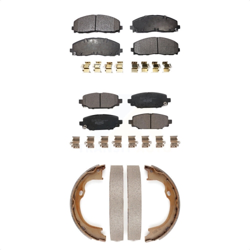 Front Rear Ceramic Brake Pads And Parking Shoes Kit For Jeep Wrangler KTN-100868
