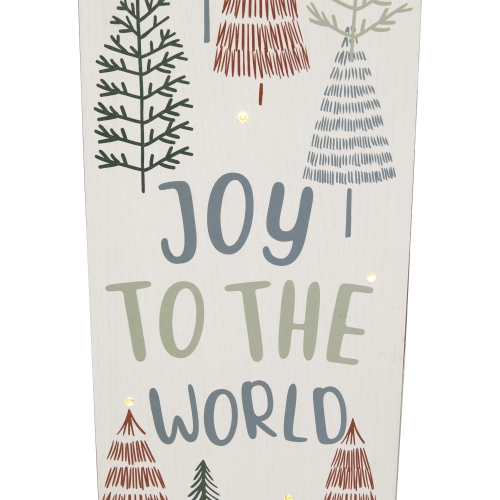 Lighted Joy to the World Pine Tree Christmas Wall Art - 19.75"