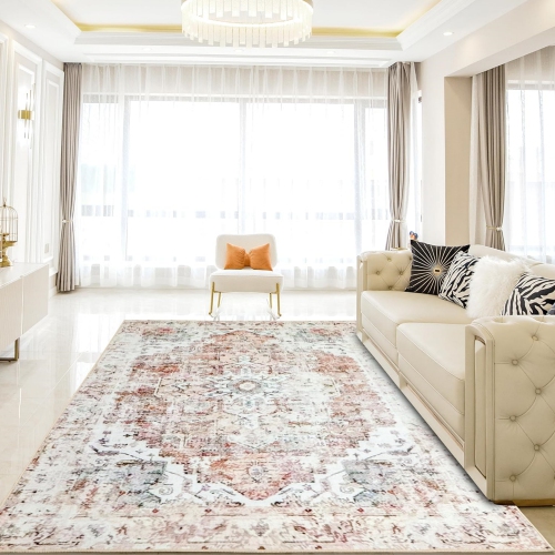 NIERBO  Mordern Area Rug, Non-Slip Washable Low Pile Soft Lightweight Thin Carpet Rugs for Bedroom Living Room Kitchen Indoor Home Décor - 6 X 9 Feet