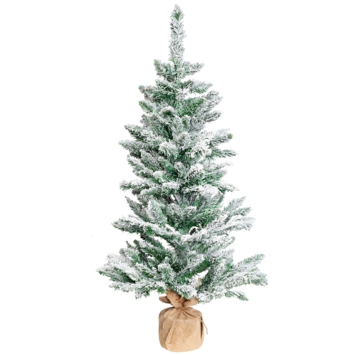 Frosted Pine Artificial Christmas Tree in Burlap Base - 3.5' - Unlit