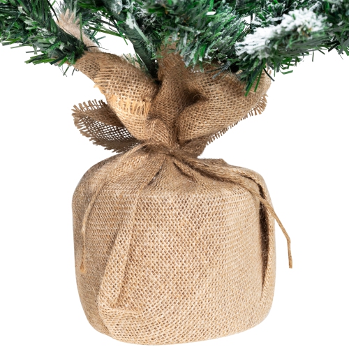 Frosted Pine Artificial Christmas Tree in Burlap Base - 3.5' - Unlit