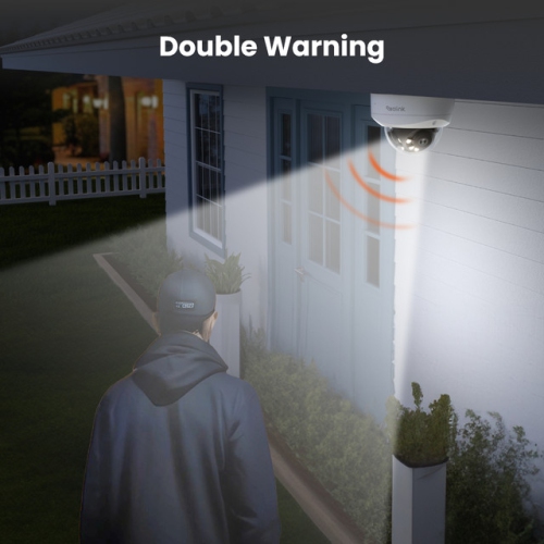 Duo 2 V PoE de Reolink - Caméra PoE IK10 UHD 8 Mpx 4K à deux objectifs avec vue panoramique à 180°, vision nocturne à projecteur ponctuel