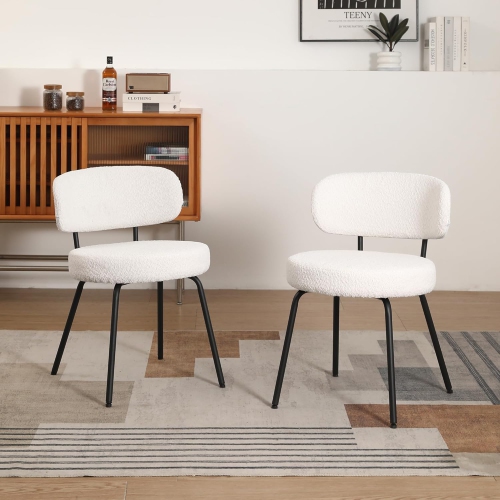 DYHOME  Premium Dining Chairs Set Of 2, Mid Century Modern Dining Chairs Kitchen Dining Room Chairs w Upholstered Curved Backrest - Elegant And