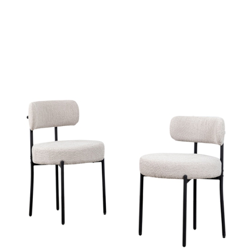 DYHOME  Modern Accent Chair Upholstered Dining Chairs Set Of 4, Short Plush Fabric, Sherpa Chair for Dining Room, Kitchen, Living Room Metal Legs