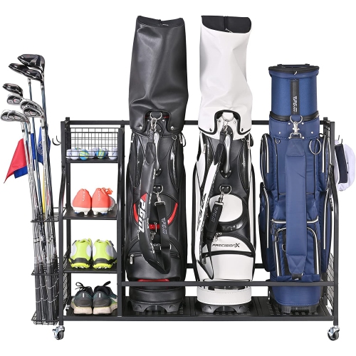 Zachvo Golf Storage Organizer Garage Rack for Golf Bags and Equipment