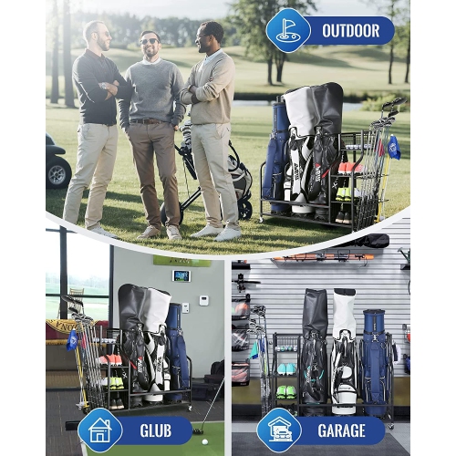 Zachvo Golf Storage Organizer Garage Rack for Golf Bags and Equipment