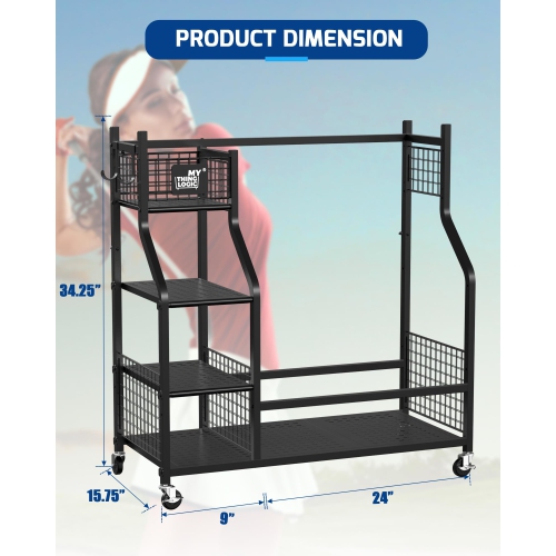 Zachvo Golf Storage Garage Organizer, Golf Bag Organizer, Golf Rack, Golf Equipment Storage, Golf Organizer for Garage