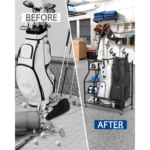 Zachvo Golf Storage Garage Organizer, Golf Bag Organizer, Golf Rack, Golf Equipment Storage, Golf Organizer for Garage
