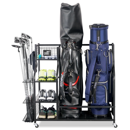 Zachvo Golf Storage Organizer Garage Rack for Golf Bags and Equipment