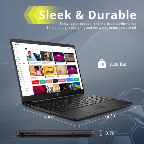 Open Box - HP 15.6" Anti-Glare FHD Business Laptop, Intel Celeron N4020, 256GB SSD, 8GB RAM, Intel UHD Graphics, Webcam, Fast Charge, Windows 10,