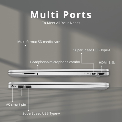 Open Box - HP 15.6" HD BrightView Laptop, Intel Pentium Silver N5030 Processor, 256GB PCIe SSD, 8GB RAM, Intel HD Graphics 605, 720p HD Webcam,