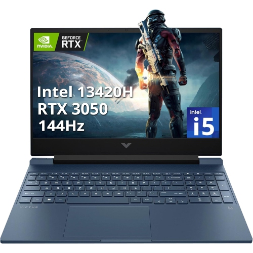 Refurbished - HP Victus Gaming Laptop, 15.6" FHD 144Hz IPS Display, Intel i5-13420H, 512GB PCIe SSD, 8GB RAM, NVIDIA GeForce RTX 3050, Backlit