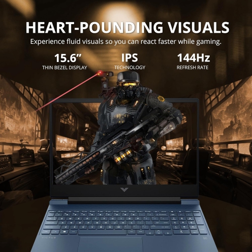 Refurbished - HP Victus Gaming Laptop, 15.6" FHD 144Hz IPS Display, Intel i5-13420H, 512GB PCIe SSD, 8GB RAM, NVIDIA GeForce RTX 3050, Backlit