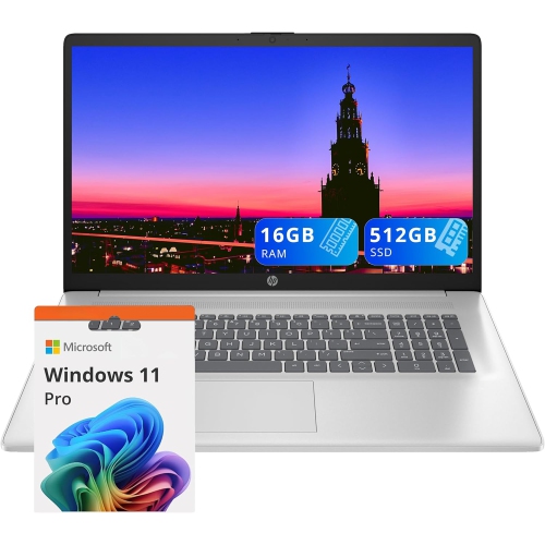 HP  Refurbished (Excellent) - 17.3" Fhd Business Laptop, Intel Core 5 120U, 16GB Ram, 512GB PCie SSD, Intel Iris Xe Graphics, Backlit Keyboard