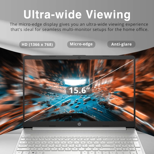 HP 15.6" HD Touchscreen Laptop - Intel Core i3-1215U - 8GB DDR4 - 256GB SSD - Intel UHD Graphics - Windows 11 - Natural Silver by HP - Refurbished condition - Image 3