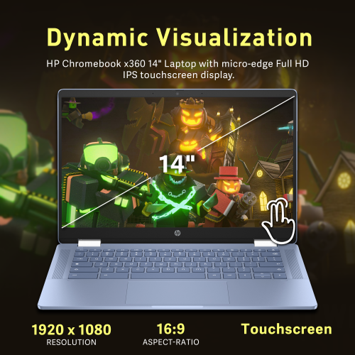 HP Chromebook x360 14" FHD Touchscreen Laptop, Intel N100 Processor, 224GB Storage(64GB eMMC+160GB Docking Station Set), 4GB RAM, Intel UHD Graphics,