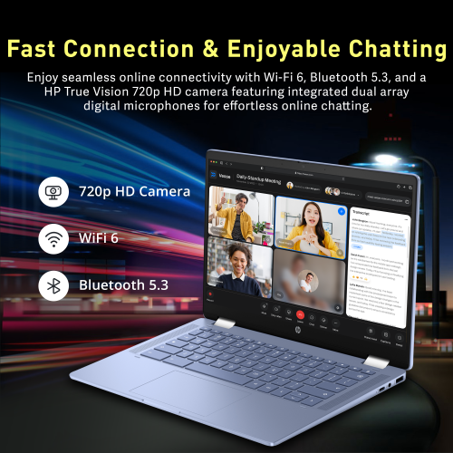 HP Chromebook x360 14" FHD Touchscreen Laptop, Intel N100 Processor, 224GB Storage(64GB eMMC+160GB Docking Station Set), 4GB RAM, Intel UHD Graphics,