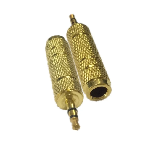 3.5mm Male to 6.35mm Female Adapter 3.5 Plug to 6.35 Jack Stereo Speaker Audio Converter for PC Notebook