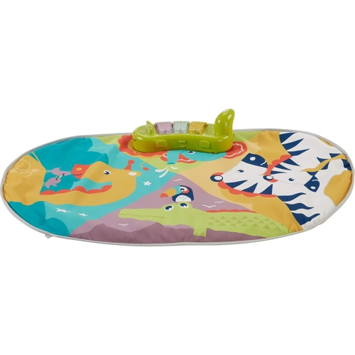 Centre d'activités assis/debout 3-en-1 Baby to Toddler de Fisher-Price avec tapis de jeu, lumières musicales et rampe en spirale