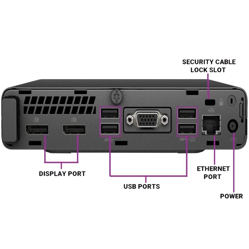 HP EliteDesk 800 G4 Mini Business Desktop - Intel Core i5-8500T, 16GB Memory, 256GB SSD, Win 11 Pro + Wi-Fi, Bluetooth, Keyboard & Mouse Included by HP - Refurbished condition - Image 4