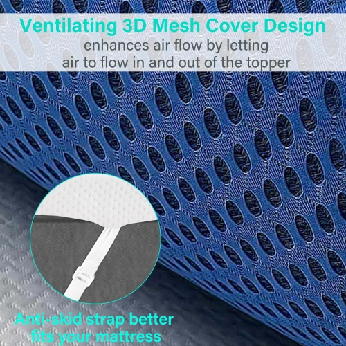 Wavv – Plateau de matelas en mousse à mémoire de 2 po, très grand lit californien