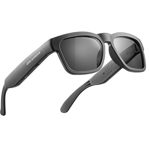 Smart Glasses,Polarized Sunglasses with Bluetooth Speaker,Athletic/Outdoor UV Protection and Voice Control,Unisex(Black Lens)