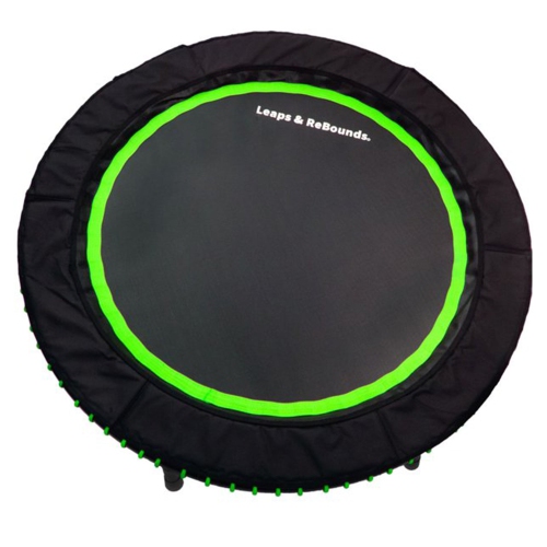 LEAPS & REBOUNDS 48" Mini Fitness Trampoline & Rebounder Gym Equipment, Green