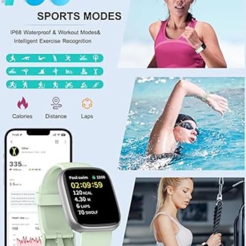 Smart Watch for Men Women with Bluetooth Call, Compatible with iOS/Android Phones, Alexa Built-in, 1.83" HD Screen with Heart Rate/Sleep/SpO2