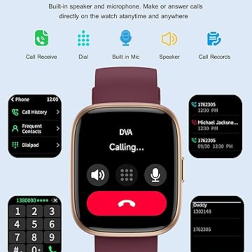 Smart Watch for Men Women with Bluetooth Call, Compatible with iOS/Android Phones, Alexa Built-in, 1.83" HD Screen with Heart Rate/Sleep/SpO2